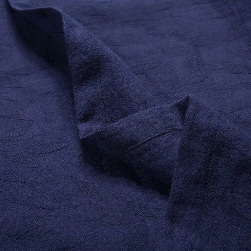 Dayes Kobe Shirt Kemeja Pria | Hakama | Pakaian Jepang Pria Men's Cotton Linen Baju   Kain Khaki Navy Panjang Tangan Casual Hitam 6