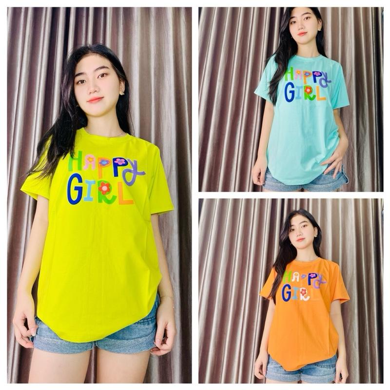  Mã A12 - Áo thun thái form rộng free size   50-70kg   Top Nữ Women Cotton Cổ Tròn 