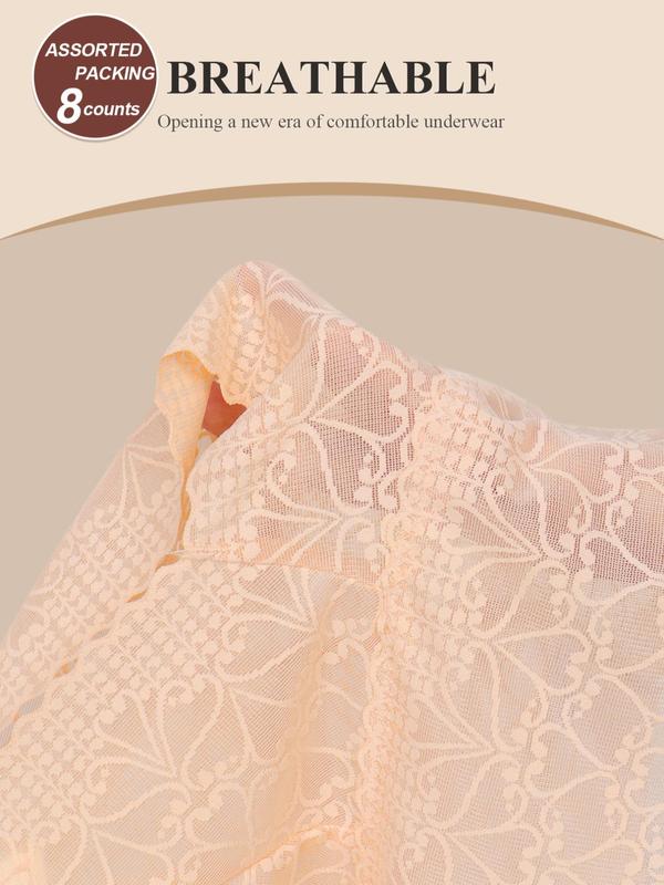 Women's Heart Print Lace High Waist Panty, Breathable Comfortable Seamless Knicker for Daily Wear, Women's Underwear for All Seasons 4