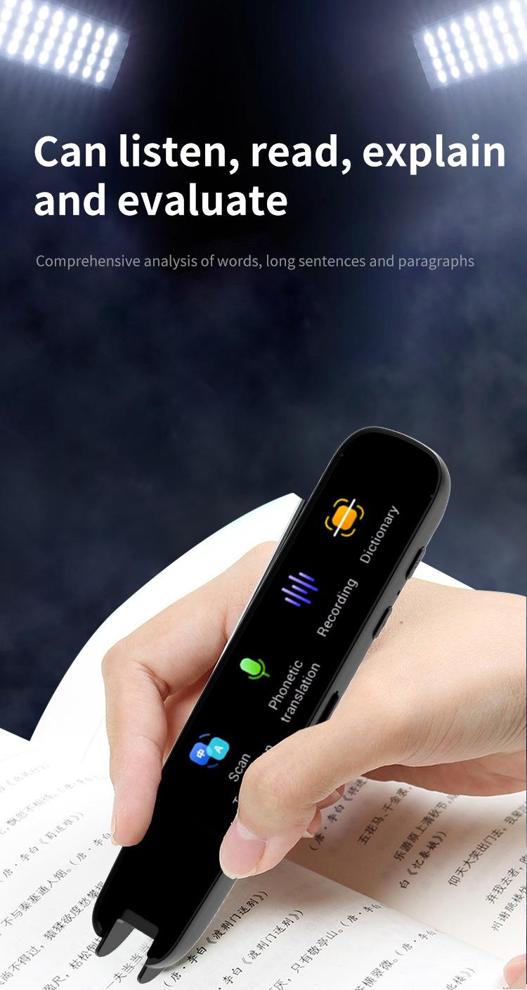 Product Introduction of A3X Multilingual Scan Translator Pen 12 Offline 112 Online Languages OCR EN/DE/FR/JA/KR/Cantonese 2.23 "Portable 3 Colors ABS Android/Li-ion Translation Pen 26