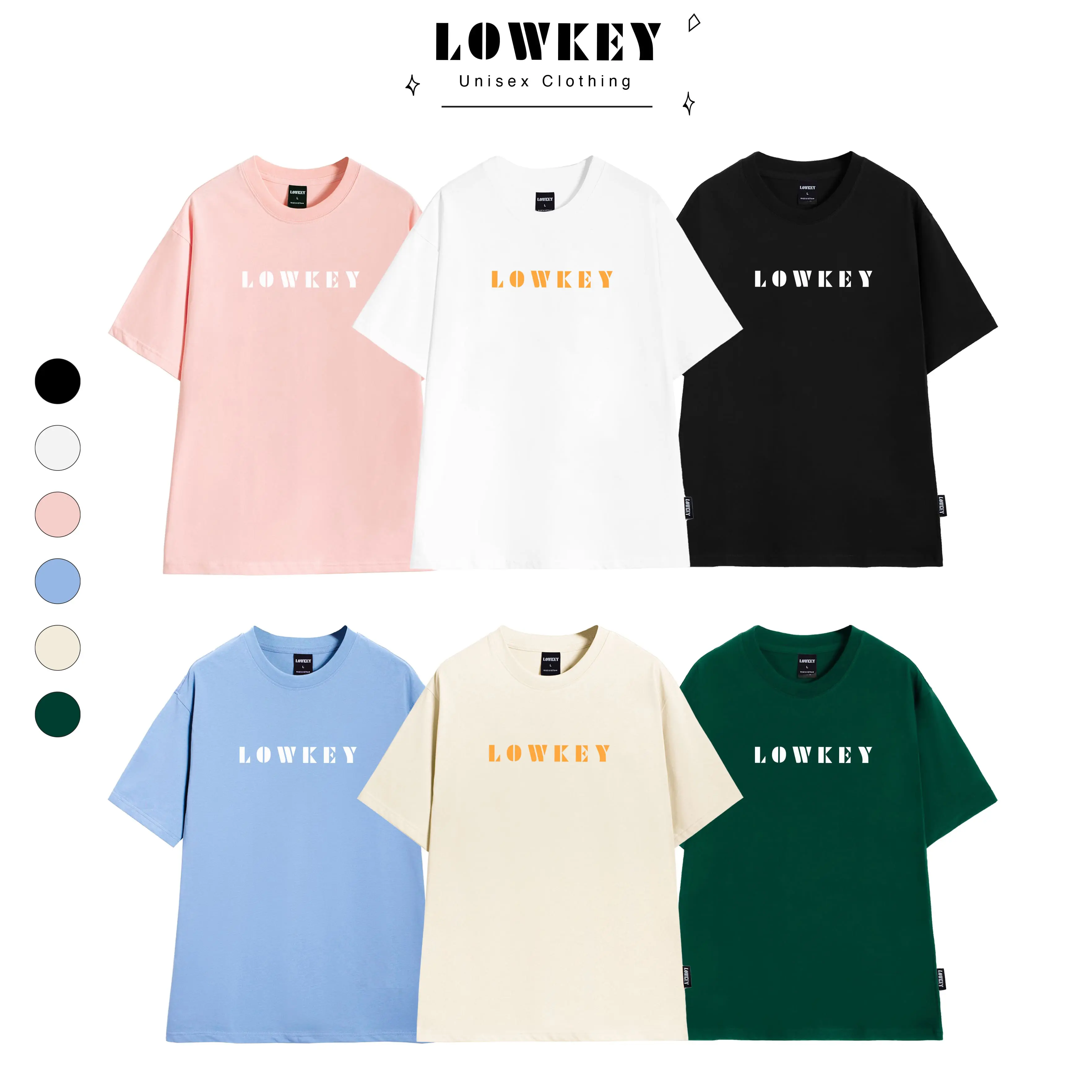 [XẢ KHO] T-shirt unisex oversize in chữ LOWKEY K0002