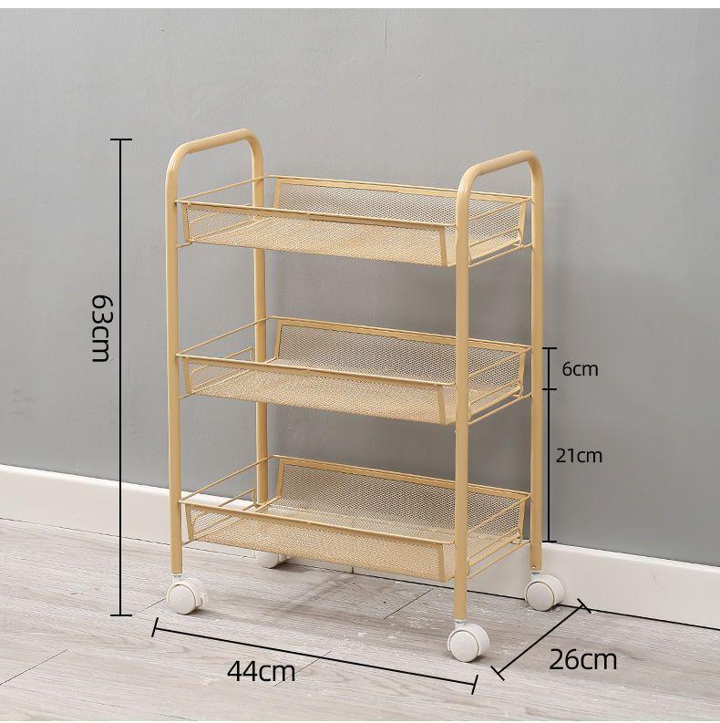 Product Introduction of Trolley Multi-Layer Storage Rack Floor Storage Rack Bathroom with Wheels Trolley Multi-Functional Toy Snack Storage Rack 12