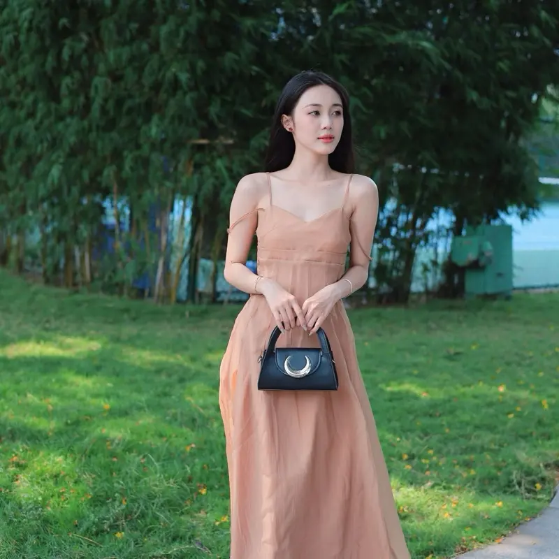 ĐẦM DỰ TIỆC , ĐI BIỂN , DẠO PHỐ , MACXI DÁNG DÀI TÙNG XÒE DRESS 2 Dây 8