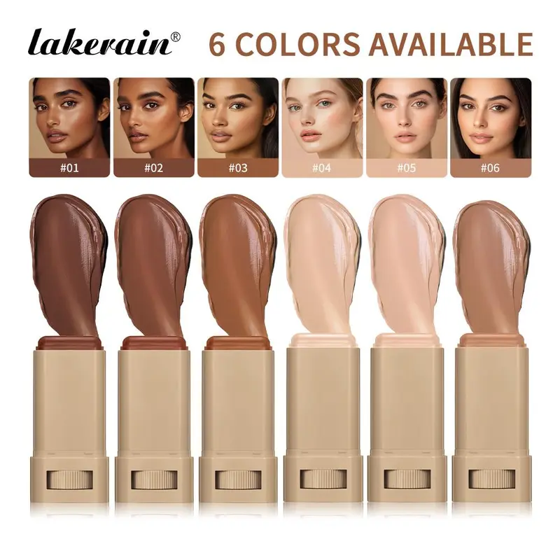 Long-lasting Tinted Solid Foundation, 2 Counts/set Moisturizing Cream Foundation, Smooth Texture, Lightweight Foundation for Women & Girls 5