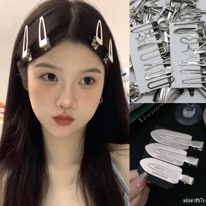 Set 3 Kẹp tóc kim loại ,kẹp mái tiện lợi đơn giản dành cho Nữ Y2k
