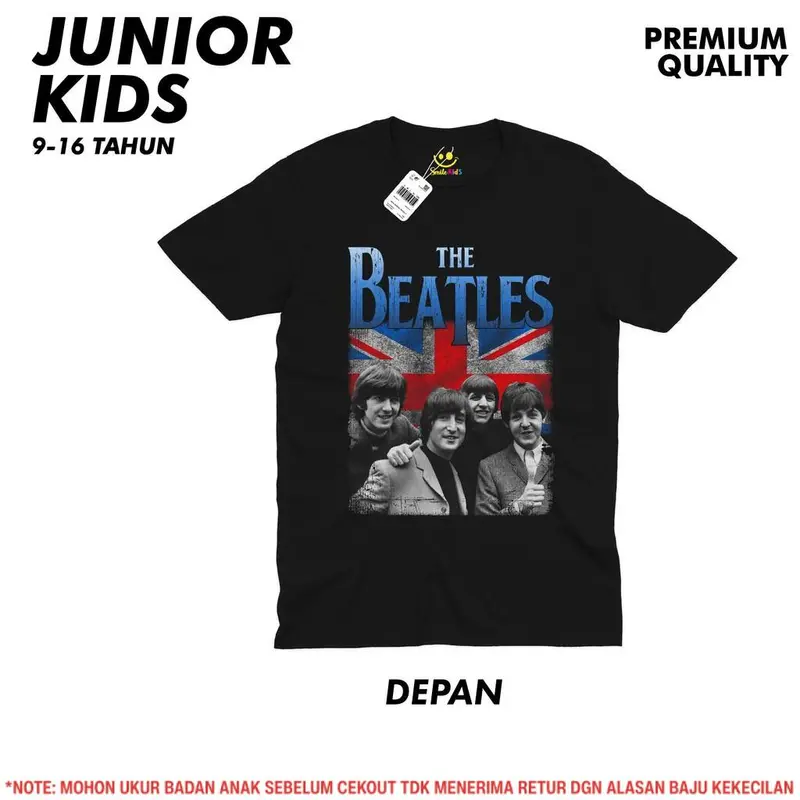 Kaos Junior Remaja Usia Tanggung 11-15 Tahun kaos band rock the beatles / iron maiden / bring me the horizon / black sabbath Branded Katun Distro Pakaian Anak Cowok Laki Laki Perempuan Anime Jepang Kartun Street Style Baju Fashion 0