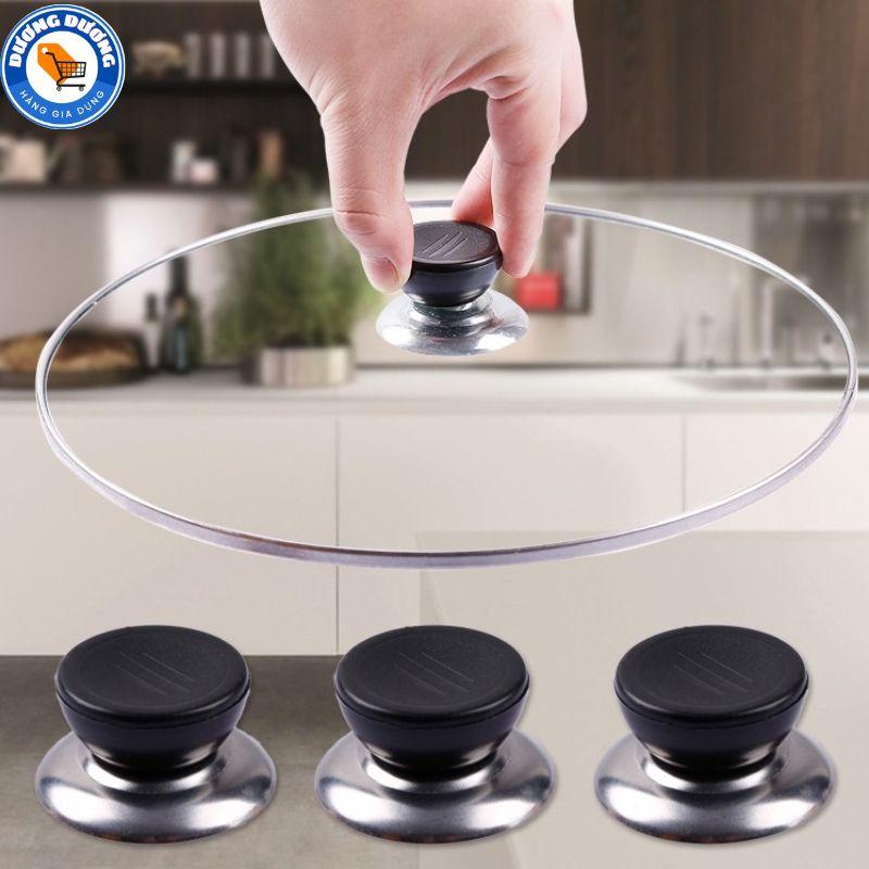 SET 3 Tay Nắm Nắp Nồi Thay Thế - Núm Vung Nắp Nồi Thay Thế Có Tay Cầm Bằng Thép Không Gỉ - Núm cầm gắn nắp nồi thay thế tiện lợi - Tay Nắm Nắp Nồi Bọc Nhựa Cách Nhiệt Có Ốc Vít Chắc Chắn