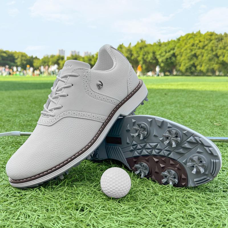 Product Introduction of Professional Men Golf Shoe Brogue Removable Leather Shoes with Nails Casual Business Sneaker Non Slip 2
