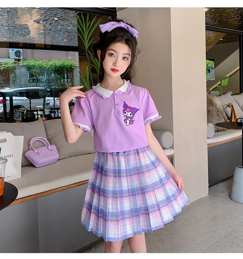 Product Introduction of Set bộ áo polo+chân váy kèm quần lót hoạ tiết in hình 5D dễ thương cho bé gái 5-15 tuổi 22