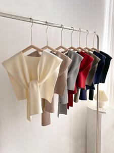 Solid Color Tie Front Shawl, Casual Versatile Scarf for Women, Fashion Accessories for Daily Wear, Trendy All-match & Exquisite Scarf for Birthday Gift, Beige