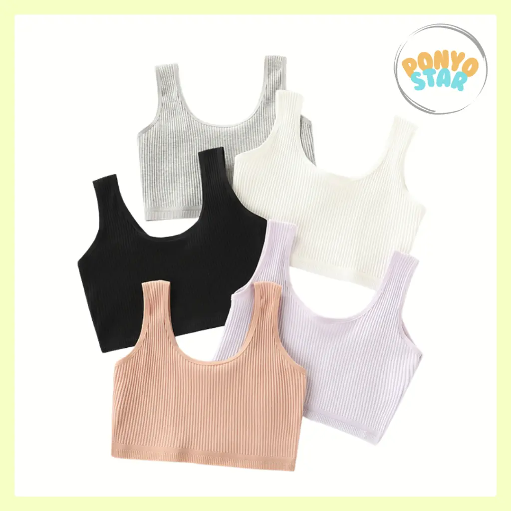843 Miniset Anak Premium Katun Dua 2 Lapis Cotton Layer Tebal Tanpa Busa Step 1 Strap Tebal Mini Set Tanktop Kutang Dalaman Anak Perempuan