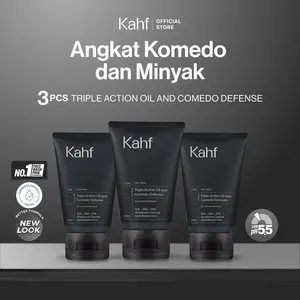 Triple Pack Kahf Face Wash Triple Action Oil and Comedo Defense 100 ml - 3 pcs Sabun Cuci Muka Pria Anti Komedo dan Kulit Berminyak - Suitable for Daily Use Triple Pack Kahf Face Wash Triple Action Oil and Comedo Defense 100 ml - 3 pcs Sabun Cuci Muka Pria Anti Komedo dan Kulit Berminyak - Suitable for Daily Use