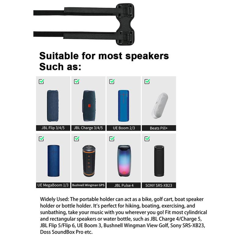 Portable Bicycle Handlebar Soundbox Mount, Universal BT Speaker Fixing Strap Mount, Audio & Video Accessories for JBL Charge 4/Charge 5, JBL Flip 5/Flip 6 2