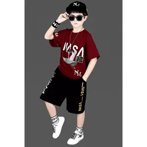 pakaian setelan pendek baju anak laki laki AFGS terbaru usia 5-14 tahun