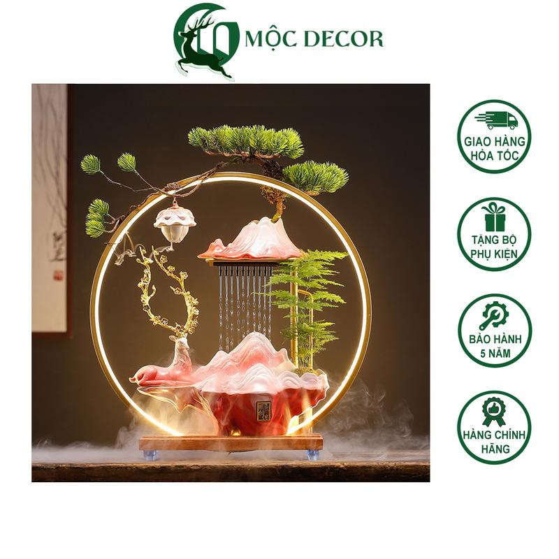 Thác Nước Rèm Mưa Phong Thủy Hươu Tài Lộc Decor Trang Trí Nội Thất Tiểu Cảnh Nhà Phòng Làm Việc Decor Phòng Trang Trí Nhà A01