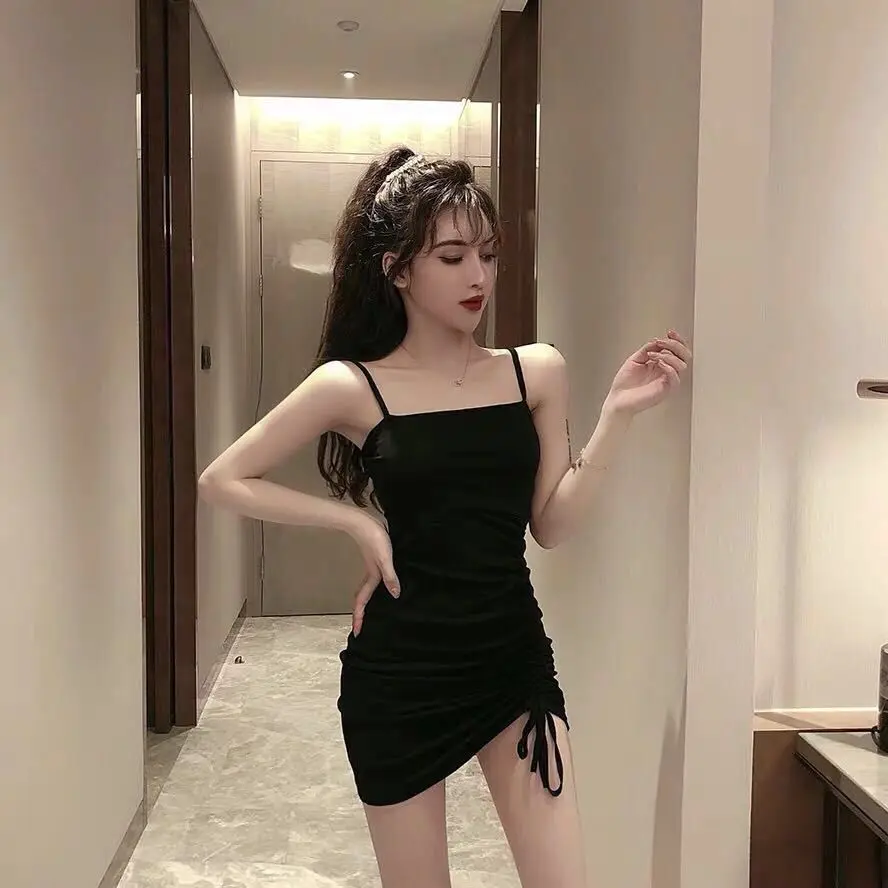 Váy ngắn Tay Áo, Váy Nữ Mùa Xuân Và Mùa Hè Mới, Váy Bodycon Bó Sát Dây Rút, Quần Áo Bạn Gái Thanh Lịch, Phong Cách Gợi Cảm, Năm 2023, Bán Chạy Tại Cửa Hàng