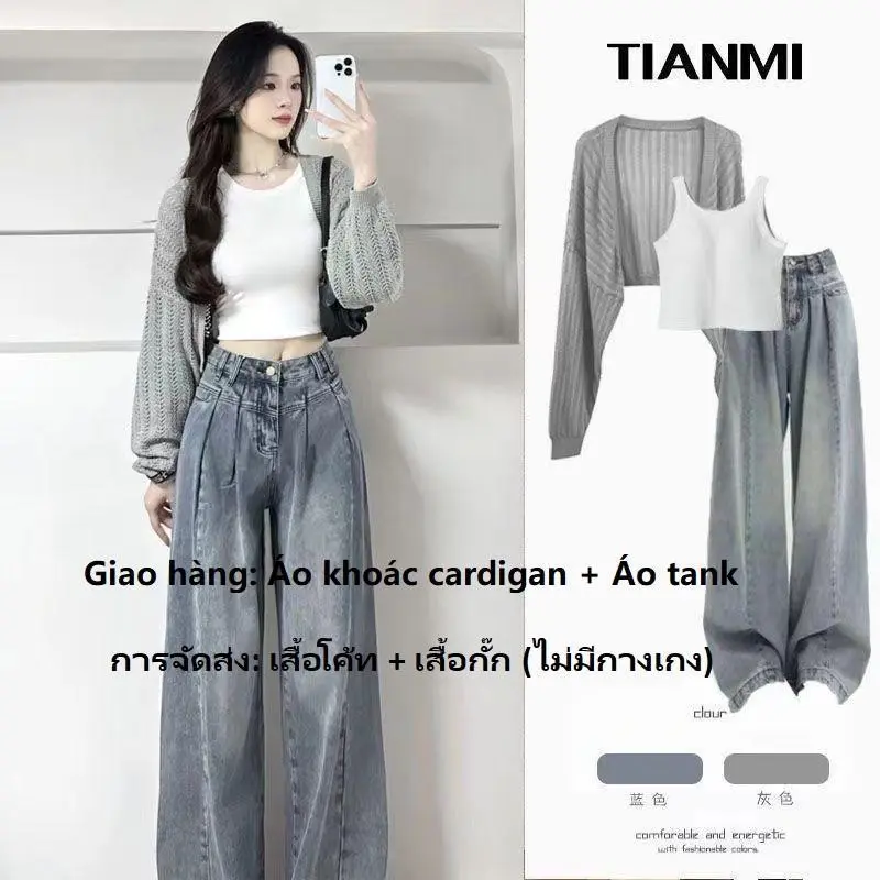 Quần Áo Nữ Ngoại Cỡ Mili Millu Fadifei, Bộ Đồ Mùa Xuân, Phong Cách Ngọt Ngào Phong Cách Hàn Quốc, Thiết Kế Đơn Giản, Bộ Sưu Tập Mùa Xuân Và Mùa Hè Mới, 2024