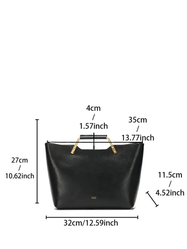 Women's Solid Cowhide Bag, Leather Satchel,  Ladies Purse, Fashionable Purse, Magnetic Closure Handbag for Daily Used, Casual Trendy Versatile High-quality Daily Commuting Bag 5