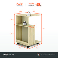 Gambar Cubic Meja Samping   Sofa   Minimalis / Sidetable / Meja Serbaguna / LIVINA ST 40 - Sonoma Oak-Taupe dari Cubic Home & Living Kab. Gresik 3 Tokopedia