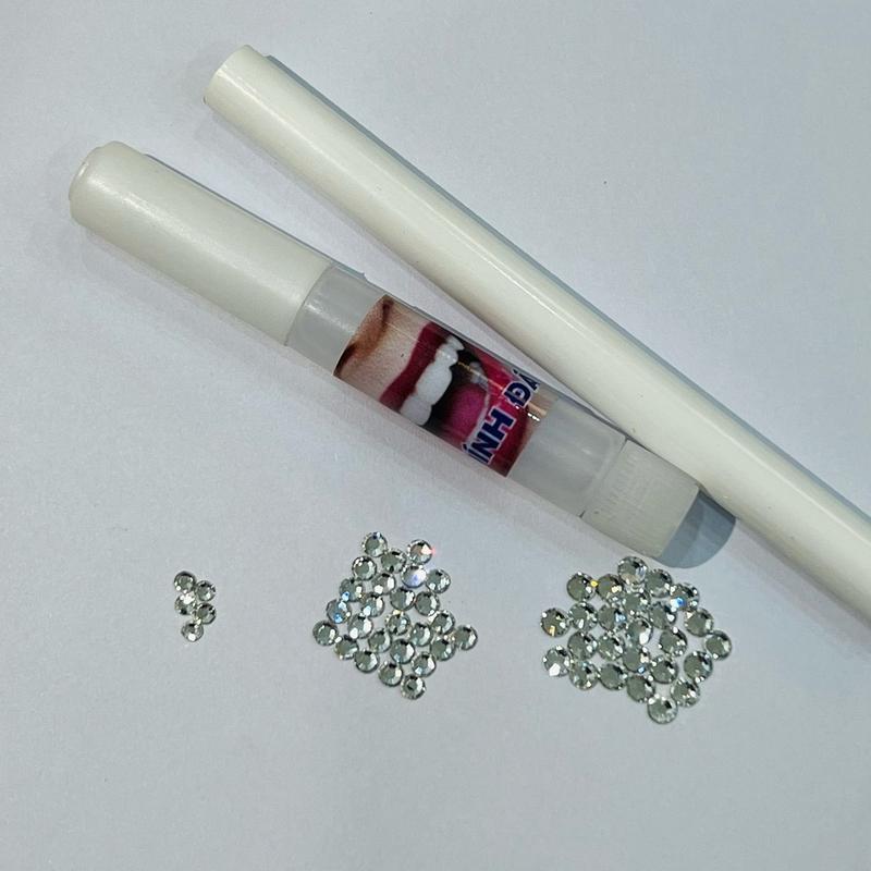 Set 22 Viên Đá Nhân Tạo Đính Răng -chân bằng tặng kèm keo dán và bút - có kèm hướng dẫn dễ dán tại nhà, Women Nữ