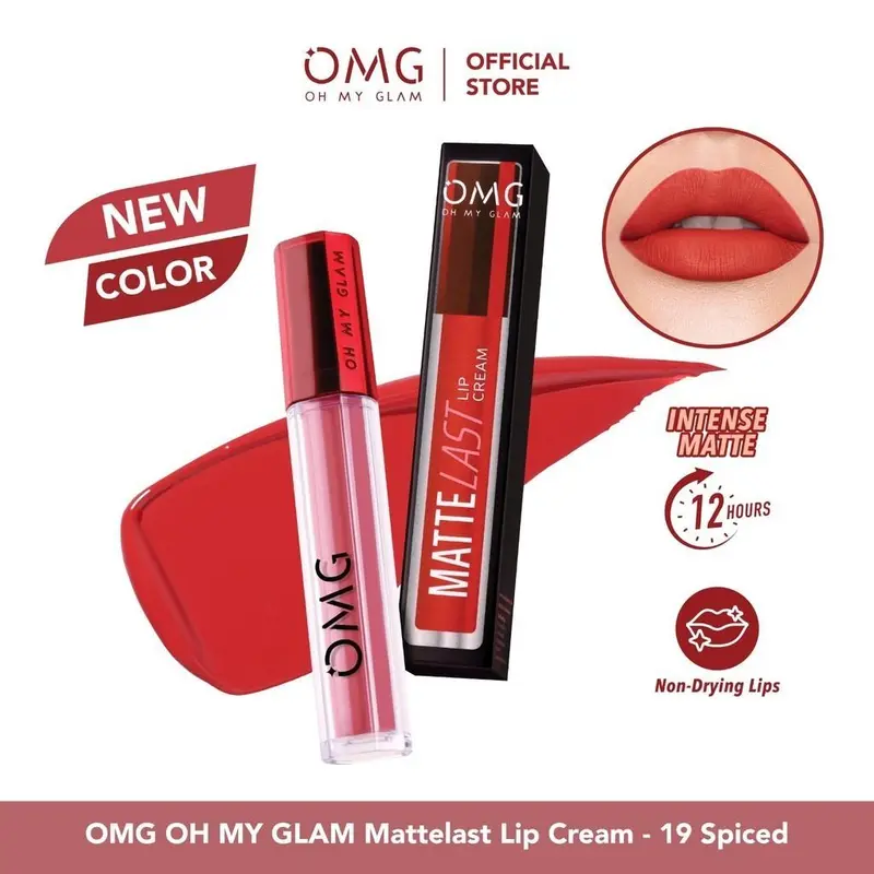 OMG OH MY GLAM Mattelast Lip Cream 2.9 g shades 1 sd 27 - Lip Cream Matte Dengan Warna Intense, Tahan Lama & Ringan 5
