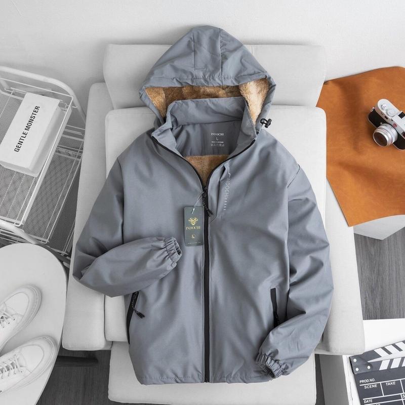  Áo khoác nam nữ  lót lông cừu 2 Lớp khoá ngực giữ ấm chống thấm nước 