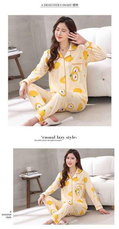 Product Introduction of Bộ Đồ Ngủ, Cao Cấp, Dành Cho Nữ, Mùa Xuân Và Mùa Thu, Dài Tay, Bộ Đồ Cardigan, Phong Cách Hàn Quốc, Thiết Kế Ngọt Ngào, Ngoại Cỡ, Thích Hợp Cho Mùa Thu Và Mùa Đông, Đồ Mặc Nhà 7