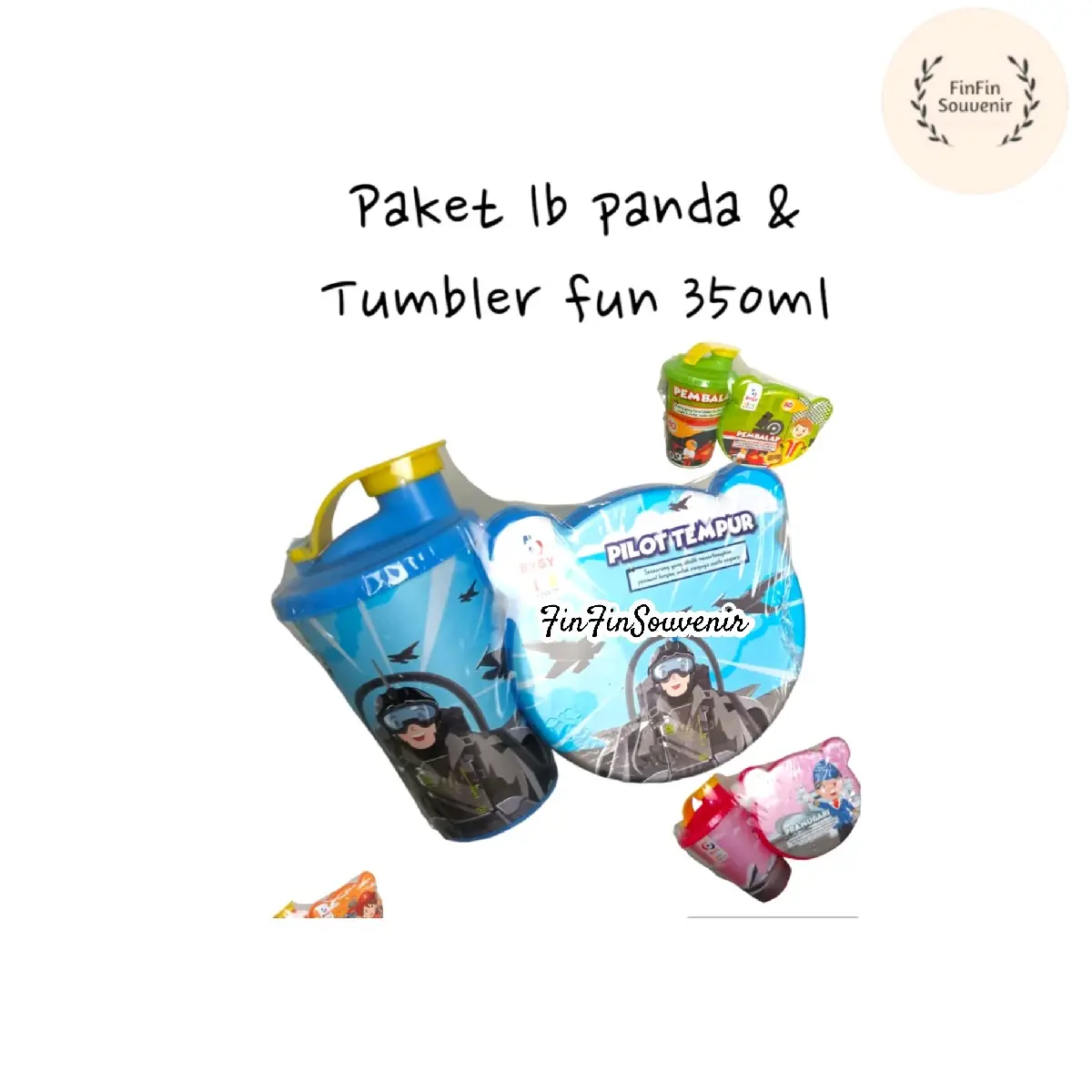 PAKET LB PANDA DAN TUMLER FUN 350 ML  PAKET HEMAT Souvenir ulang tahun anak