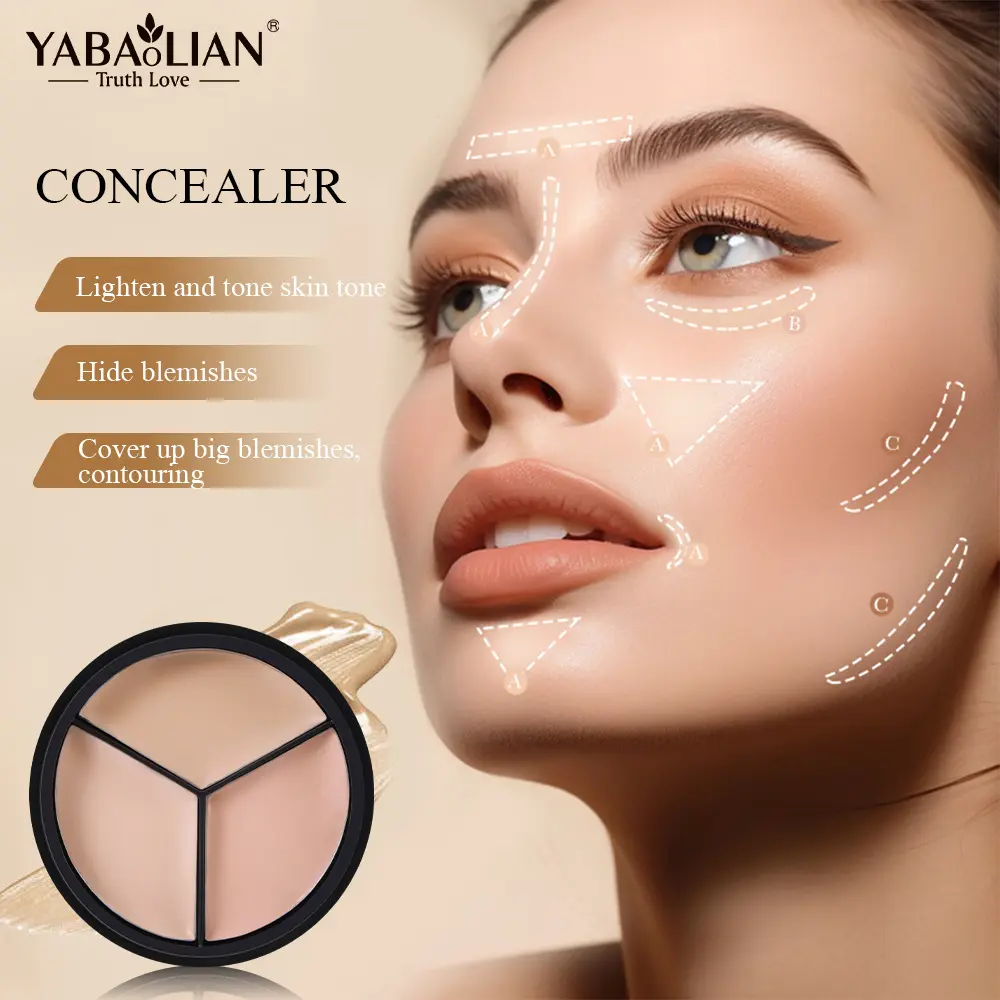 Makeup Concealer Three-Color Concealer Shading Cream Waterproof Acne Marks Shading Cream Foundation Cosmetic