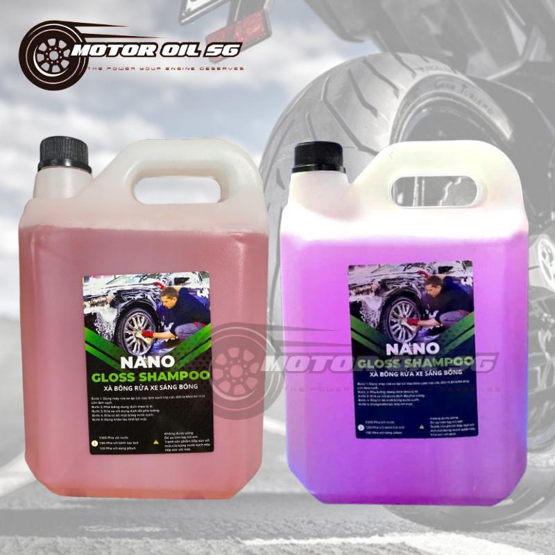 CAN 5L Nước Rửa Xe Bọt Tuyết NANO GLOSS SHAMPOO Hương Dâu Và Nho Xà Bông Rửa Ô Tô Xe Máy