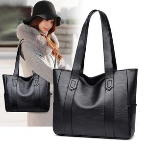 A solid color large capacity women's shoulder bag, fashionable and simple tote bag, can accommodate a laptop, a very versatile handbag for daily use