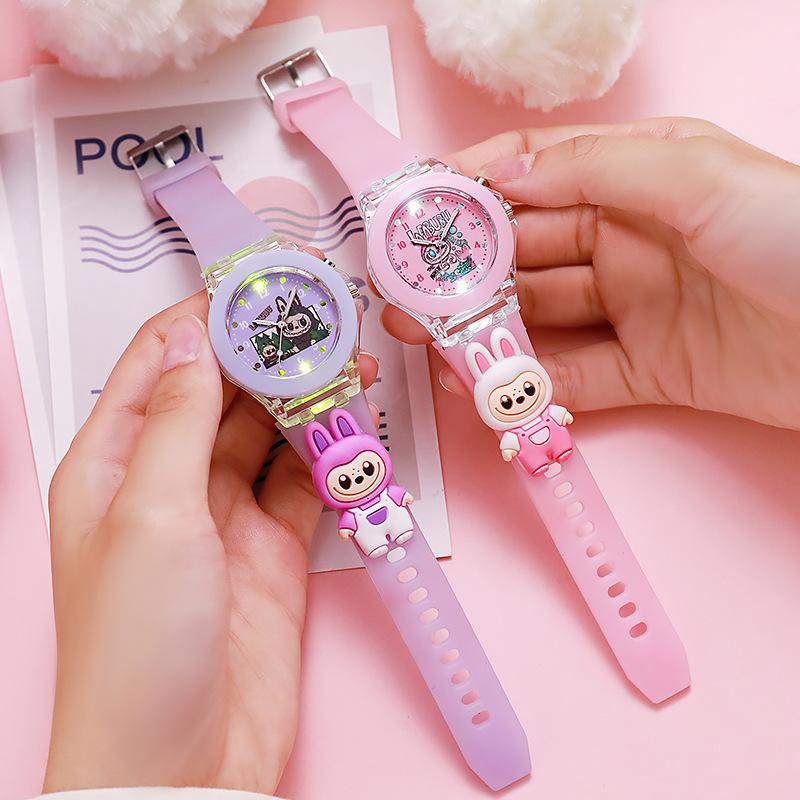 Product Introduction of NEW  Children‘s Watches Cartoon Doll LED Luminous Colorful Watch Analog Kids Watch Boys Girls Birthday Festival Toys Gifts 2