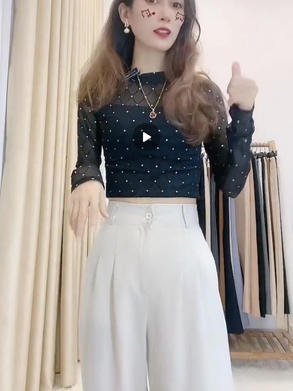 Quần suông nữ lưng cao chất vải RUBY GOLD hàn dài 97-102cm