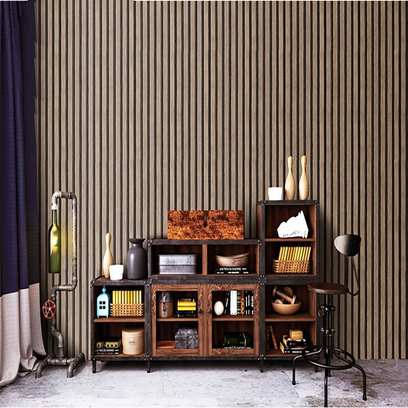 Wood Grain Pattern Self Adhesive Wall Sticker, 1 Roll Removable Wall Decal, Decorative Sticker for Home Living Room Bedroom Cabinet 4