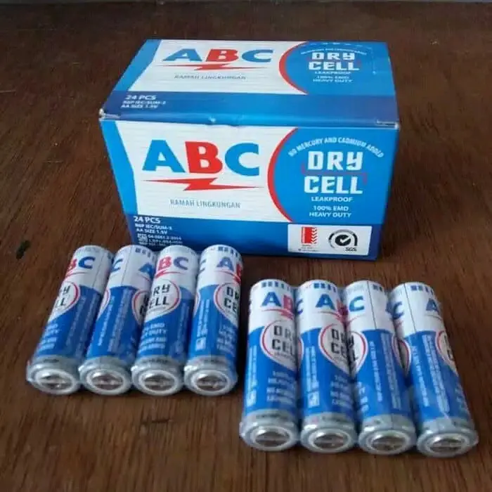 [1 box] baterai ABC A2 biru hijau isi 24 pcs/ batrai jam dinding remote