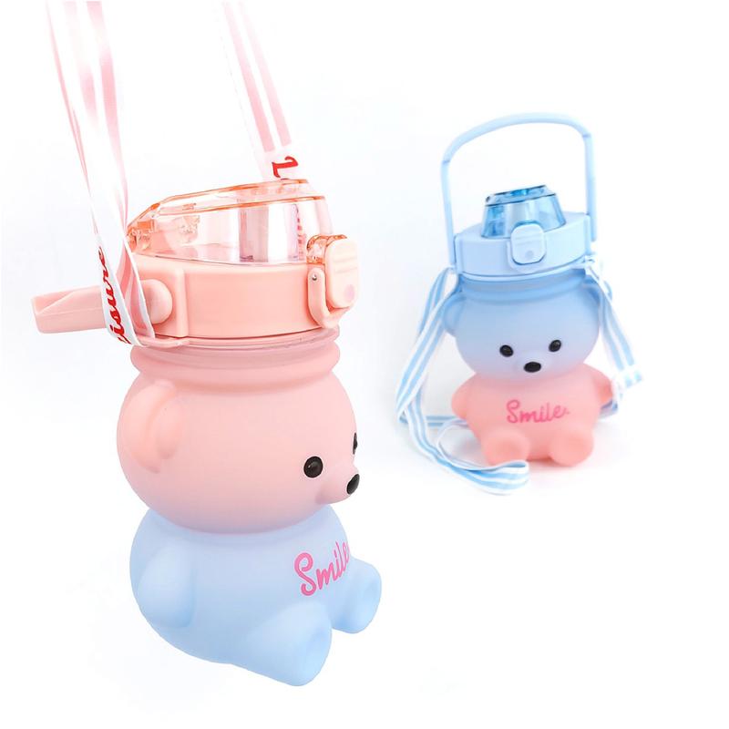 Miere Home - Botol Viral Botol Minum Gemoy Anak Botol Bear Beruang Gradasi 3D Tumbler 1.2 Liter Botol Motivasi Stikerb 2D dengan Tali 8