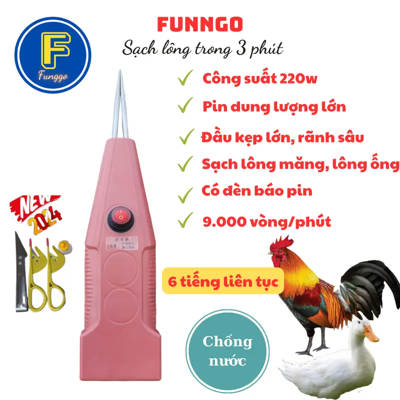 A300 PROMAX Máy Nhổ Lông Vịt Dùng Pin liên tục 6 tiếng, CHỐNG NƯỚC hiệu quả 1