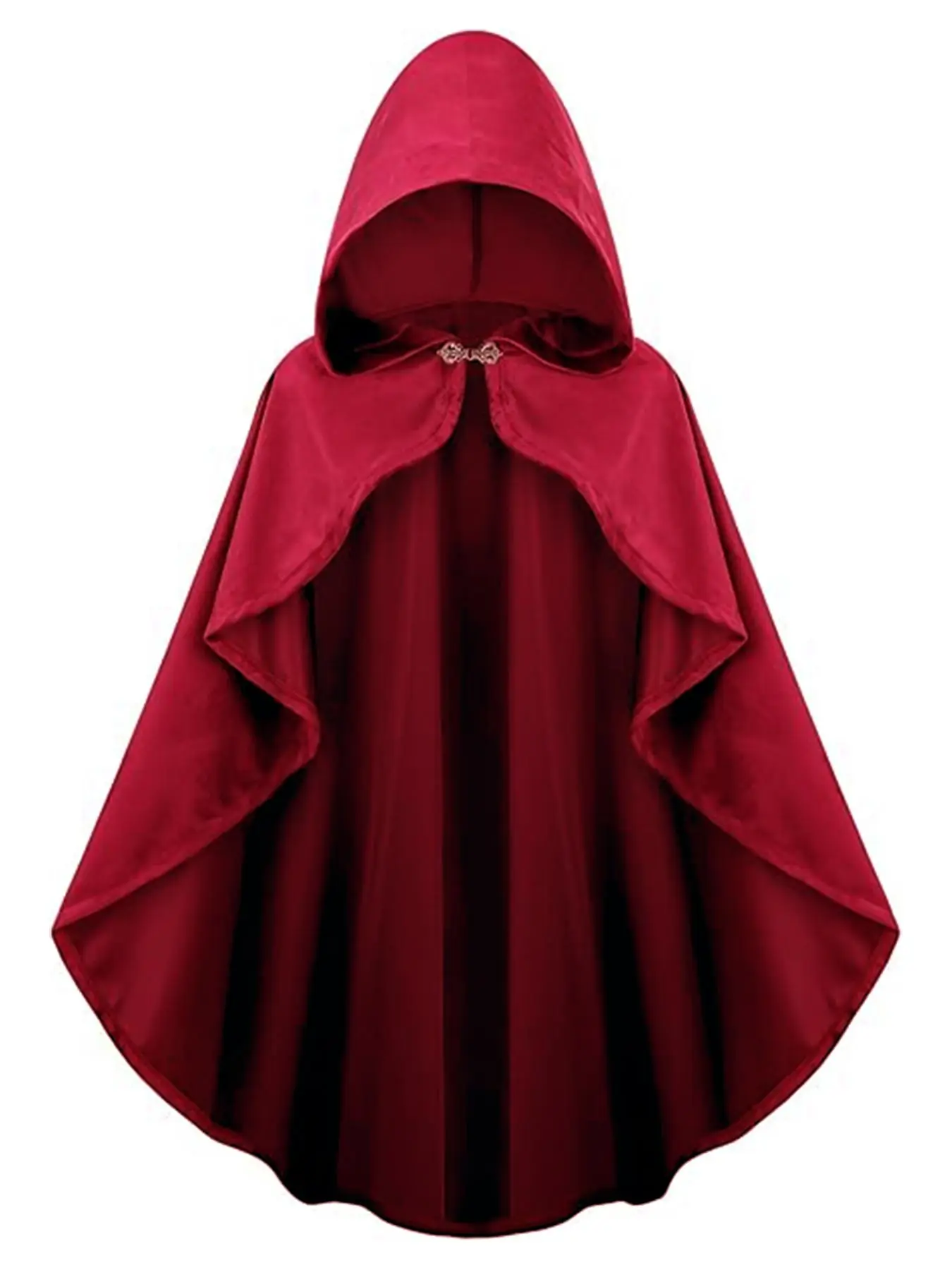 Women's Solid Color Hooded Cape, Elegant High Low Hem Velvet Cape for Cosplay, Costume Accessories for Party, Photography Prop, Stage Performance Accessories