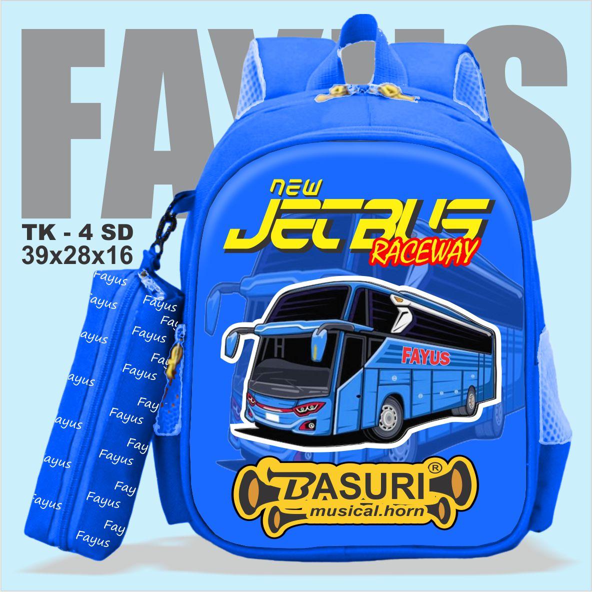 Tas Sekolah Anak Laki-laki Ransel TK SD KELAS 4 Fayus Karakter Basuri Telolet Bisa cod Fashion