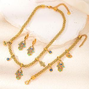 Gelang Tangan Keluli Titanium, Mata Syaitan Eropah dan Amerika, Rekaan Sawit, Untuk Wanita, Serba guna, Set Barang Kemas Keluli Tahan Karat, Personaliti Bangles Bracelets amman  thali  set lustful  jewelry kalung  kepala  suku high  neck  choker  set