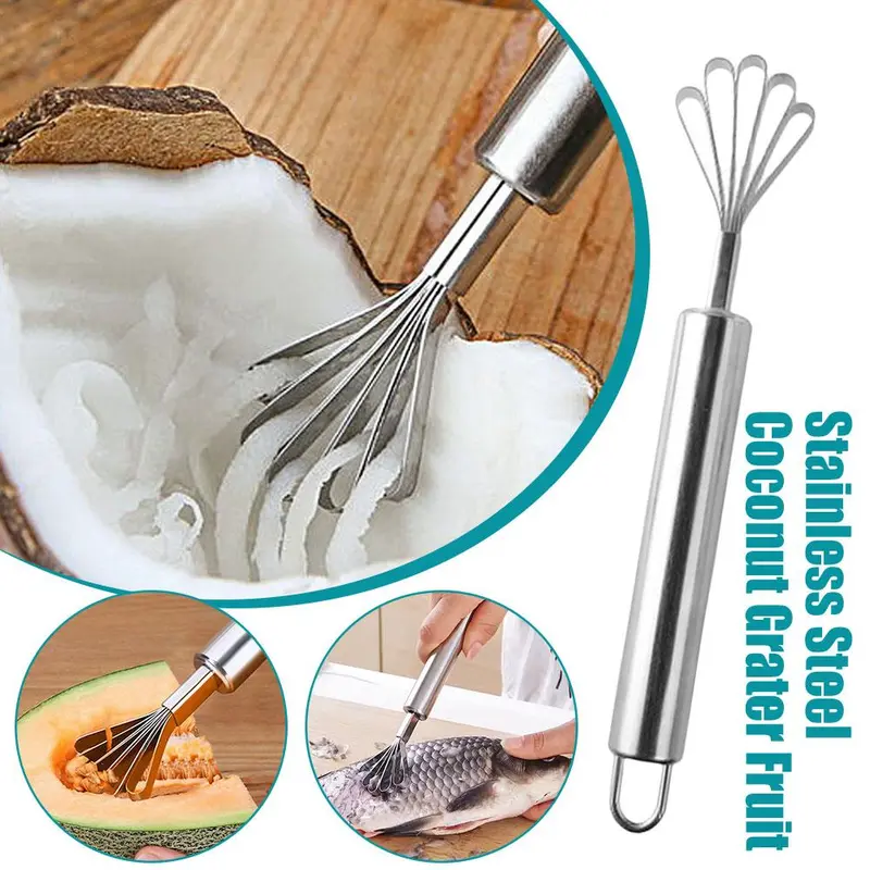 Dụng Cụ Nạo Dừa Bằng Thép Không Gỉ, Đồ Dùng Nhà Bếp, Muỗng Lấy Hạt Dưa, Dụng Cụ Cạo, Cân 1