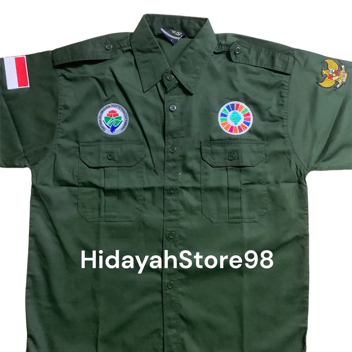 SERAGAM PEMDES SDGS DESA KEMENTERIAN DESA PEMBANGUNAN DAERAH TERTINGGAL DAN TRANSMIGRASI KEMEJA PEMDES PEMERINTAHAN DESA BAJU PEMDES