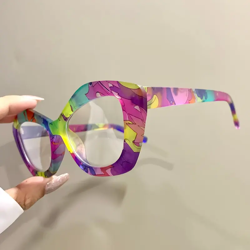 Apaircircle Y2K Colorful Cat Eye Anti-Blue Light Glasses - Stylish PC Lens Eyewear with Metal Hinges, Vibrant Multicolor Design for Men & Women, Includes Protective Case, Daily Wear Eyewear, Durable Eyeglasses gentle monster shades  wear 1