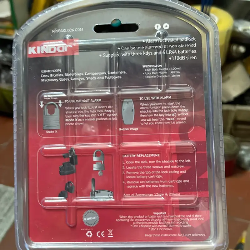 Ổ khóa báo động chống trộm Kinbar K06 cao cấp màu đồng chính hãng bảo hành 12 tháng 2