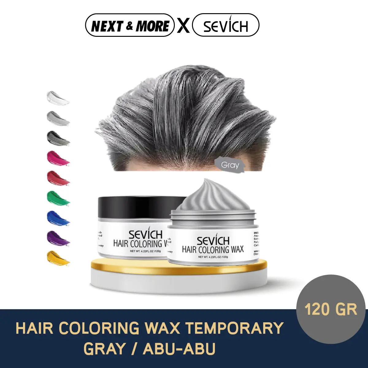 Hair Wax Styling Gel Cat Pewarna Rambut Dye Tidak Permanen Dikeramas Hilang Waterbased 9 Varian Warna
