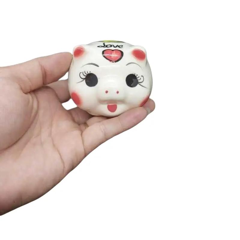  Heo Đất Tiết Kiệm Tiền gốm men sứ Bát Tràng cao cấp size mini màu trắng sữa  1 con  - Heo Đất Mini Đựng Tiền phong thủy thu hút tài lộc - Lợn Đất Mini đựng nhẫn vàng Ống Tiết Kiệm Ống Heo 