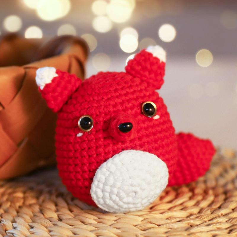 Fox Shaped Crochet Box, 1 Set Crochet Kit for Beginners, Including Accessories, Crochet Tool, Yarn, Filler Cotton, Hook, Sewing Needle, Plastic Eye, Marker Buckle, Instruction & Video Tutorial 8