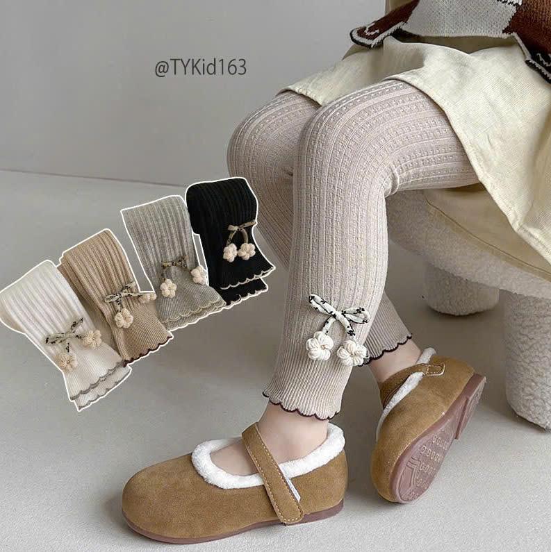 [Tiểu Yến KID] Q163-Quần tất không bàn bé gái, legging len tăm mềm 4 màu
