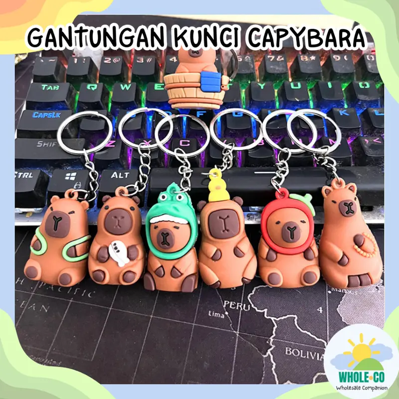 Gantungan Kunci Capybara Premium Hewan Kapibara Aktivitas Boba Mandi Lucu Unik Imut Termurah Grosir Cod 5