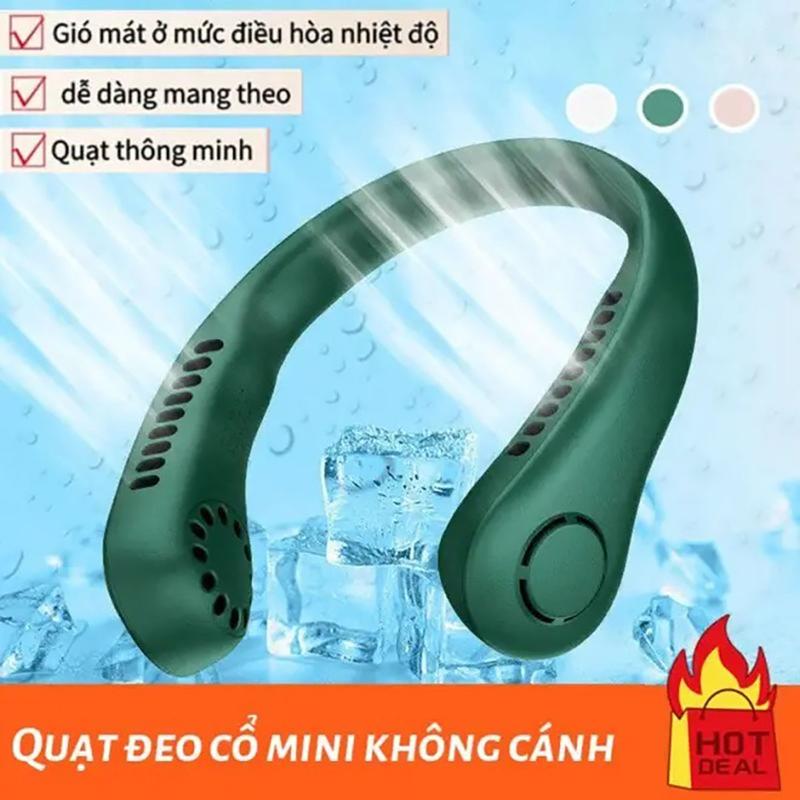  【miễn phí vận chuyển Quạt Đeo Cổ DELADEP Không Cánh Xoay Làm Mát 360 Độ 3 Chế Độ Mát Sử Dụng Lên Đến 8H Chính Hãng 